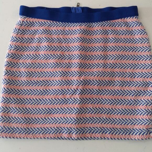 ⏳Gap Women's Chevron mini skirt Embroidered Aline sz XS. Blue Orange - Picture 1 of 6